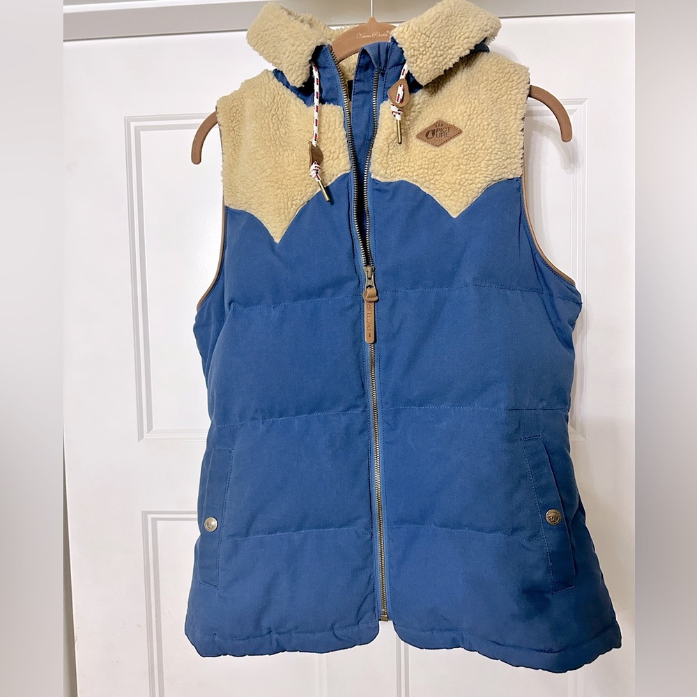Old school down vest with hood
